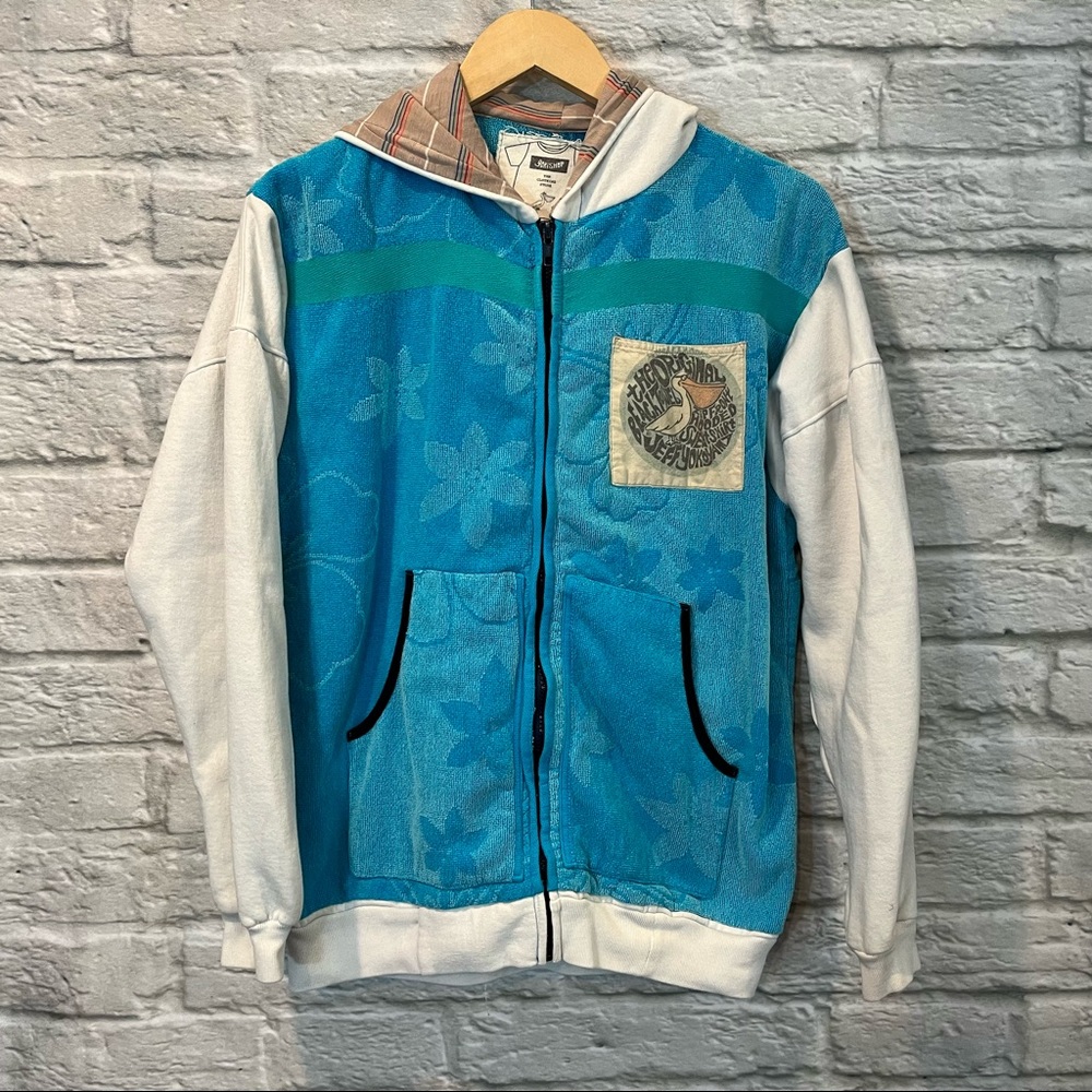 S O L D Handmade Towel YOKI CALIFORNIA Recycled Repurposed Unisex Hoodie Jacket